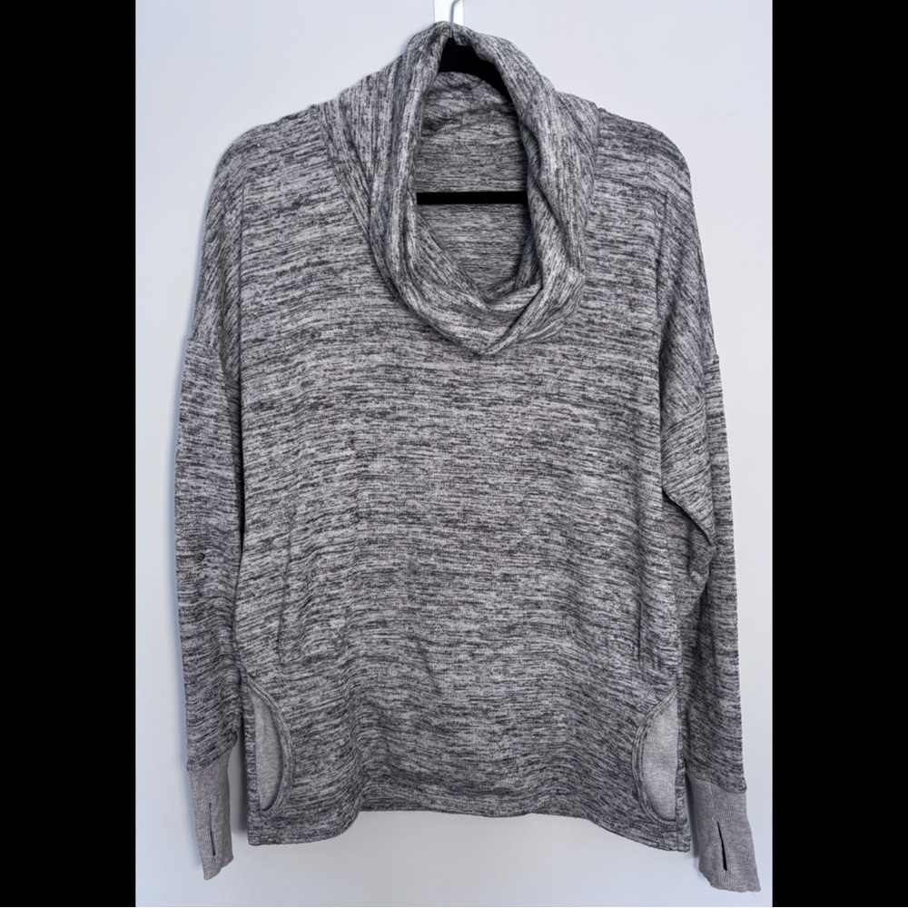 Athleta Heather Gray Cowl Neck Sweater/Sweatshirt – Size Small